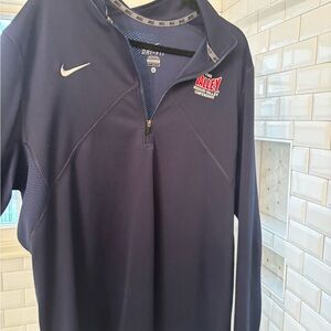 Nike Navy Blue Dri-FIT Athletic Pullover with White Logo